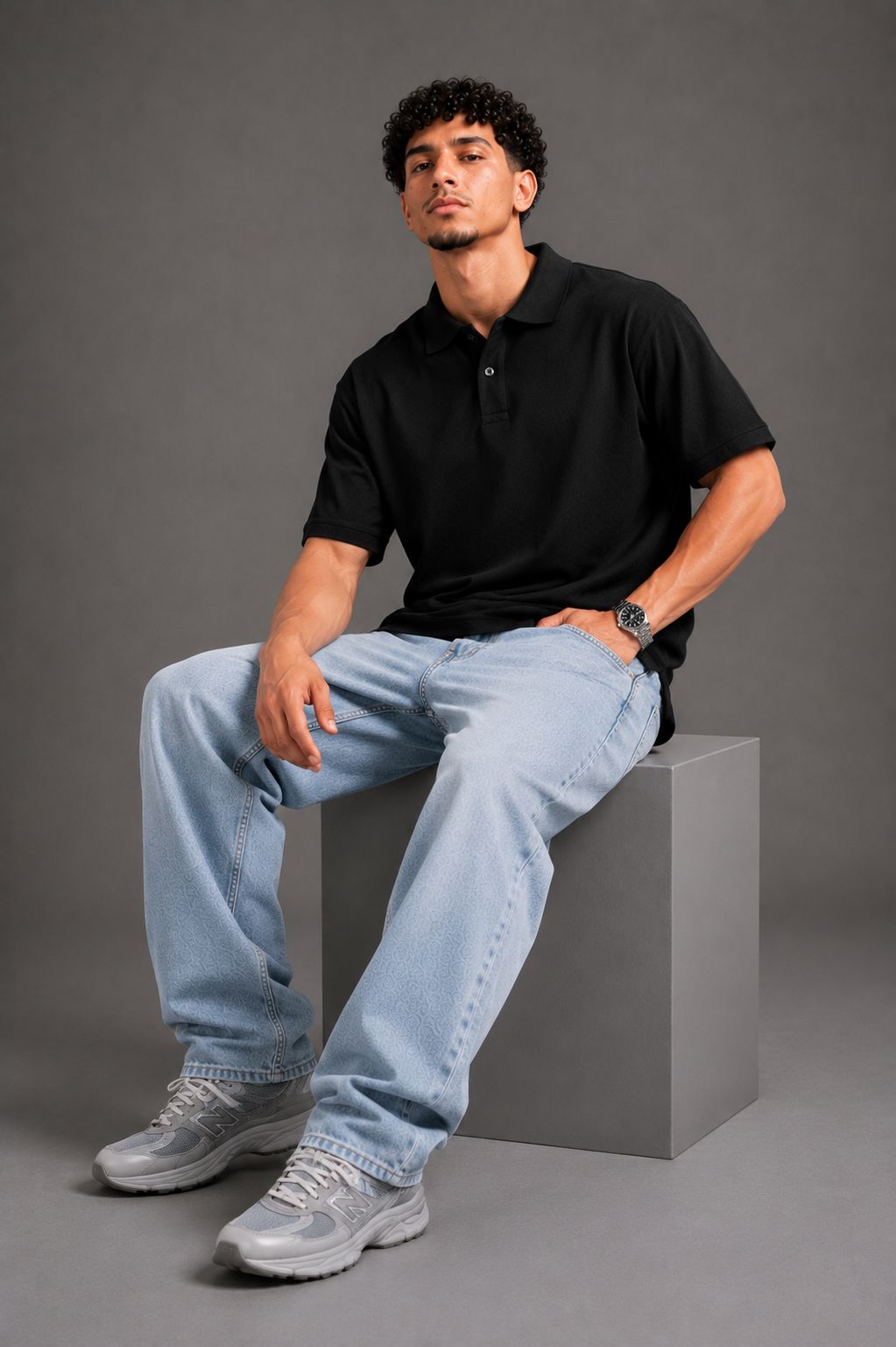Raqy black polo-shirt