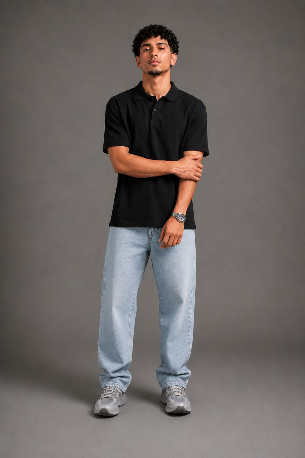 Raqy black polo-shirt