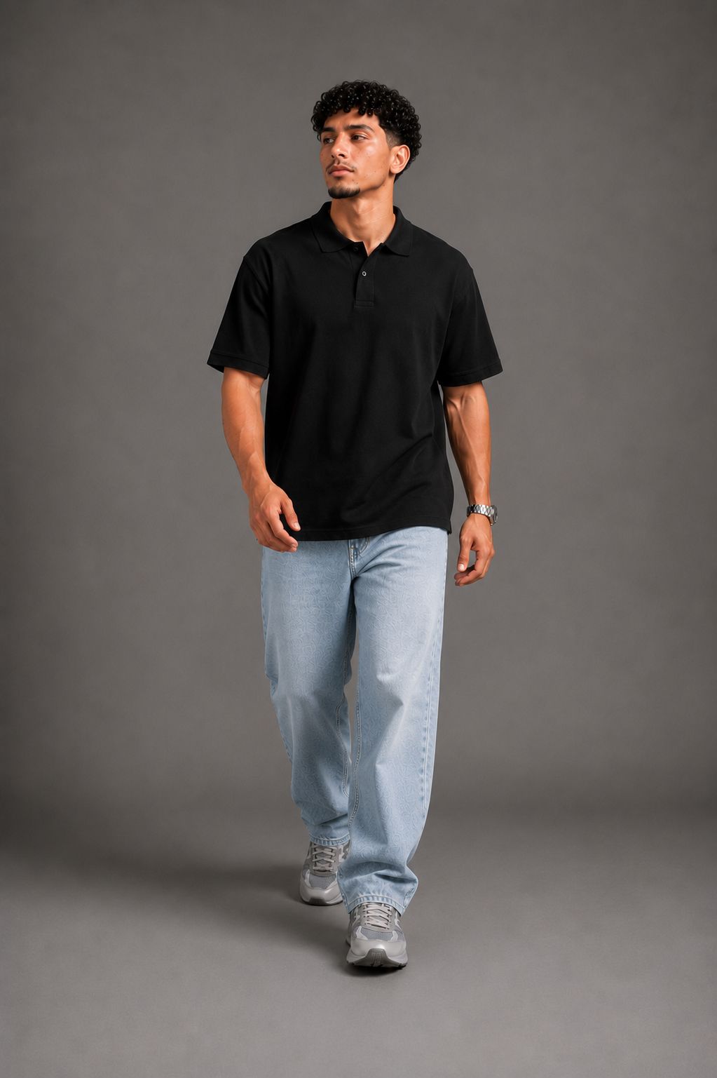 Raqy black polo-shirt