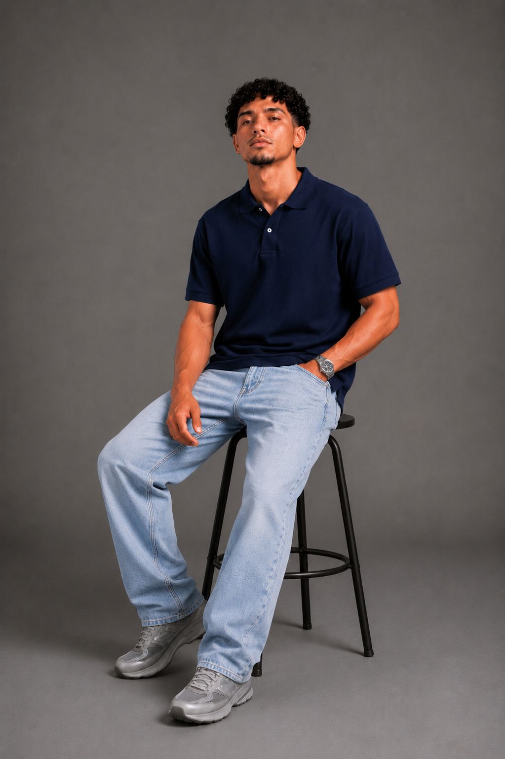 Raqy navy polo-shirt