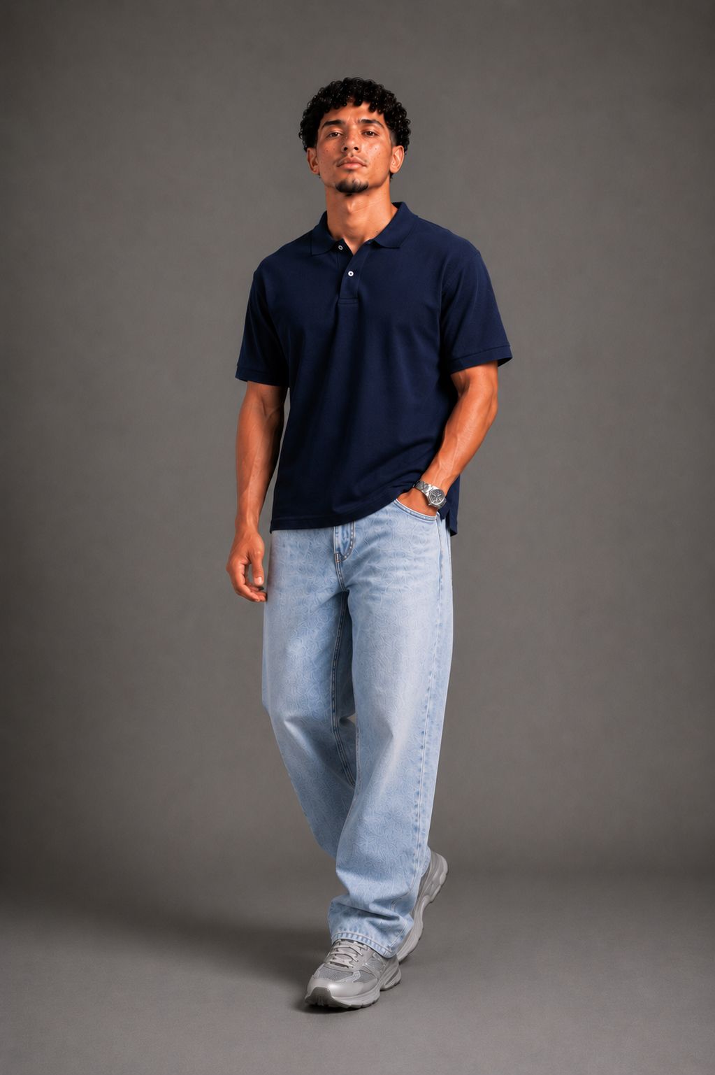 Raqy navy polo-shirt