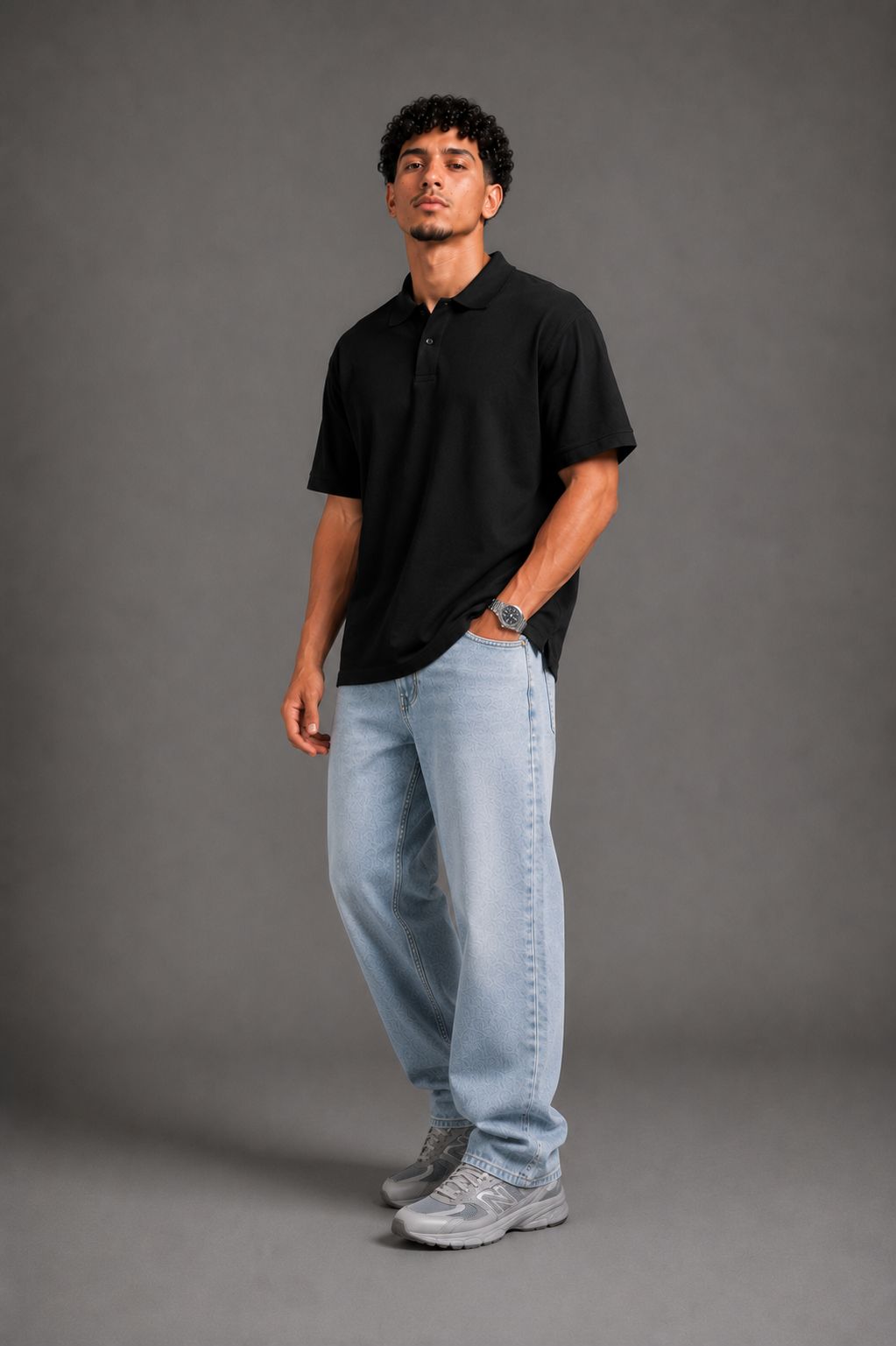Raqy black polo-shirt