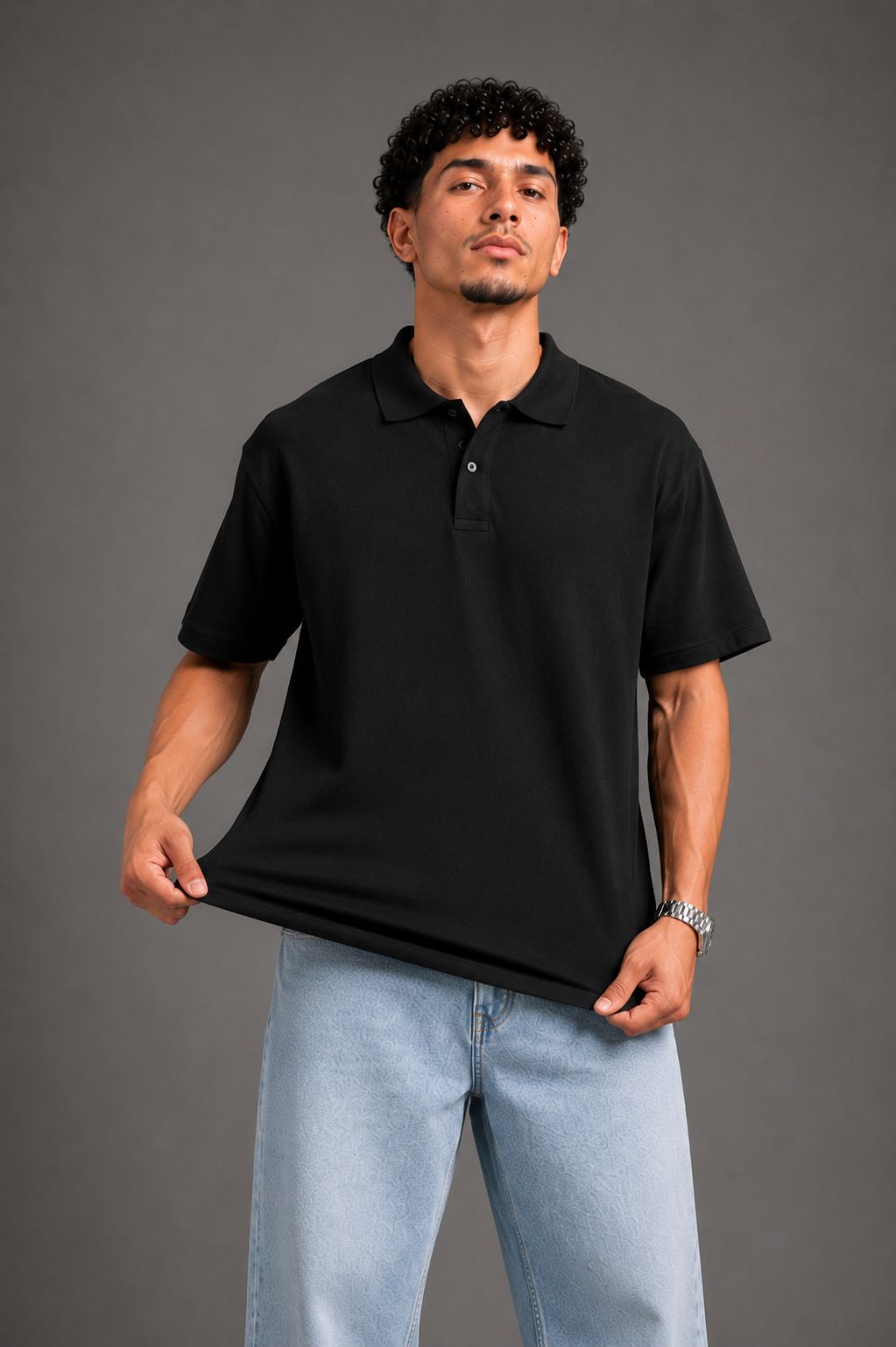 Raqy black polo-shirt